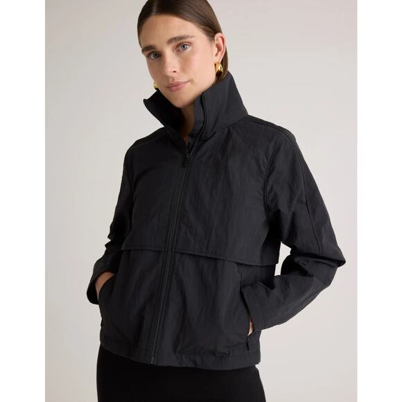 Quince Water Repellent Windproof Lightweight Hooded Jacket Black Medium - Picture 1 of 13